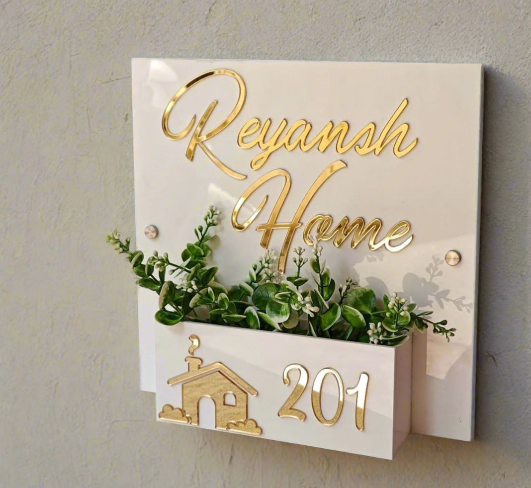 Acrylic Mirror Gold 201 Name Plate