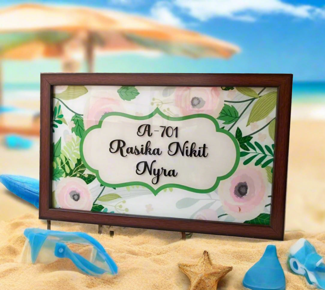 Wooden Frame UV print Name Plate