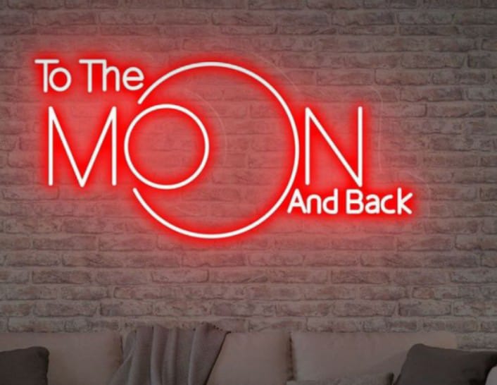 to the moon and back neon