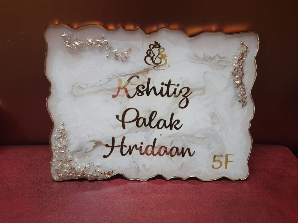 Resin Kshitiz marble  Name Plate