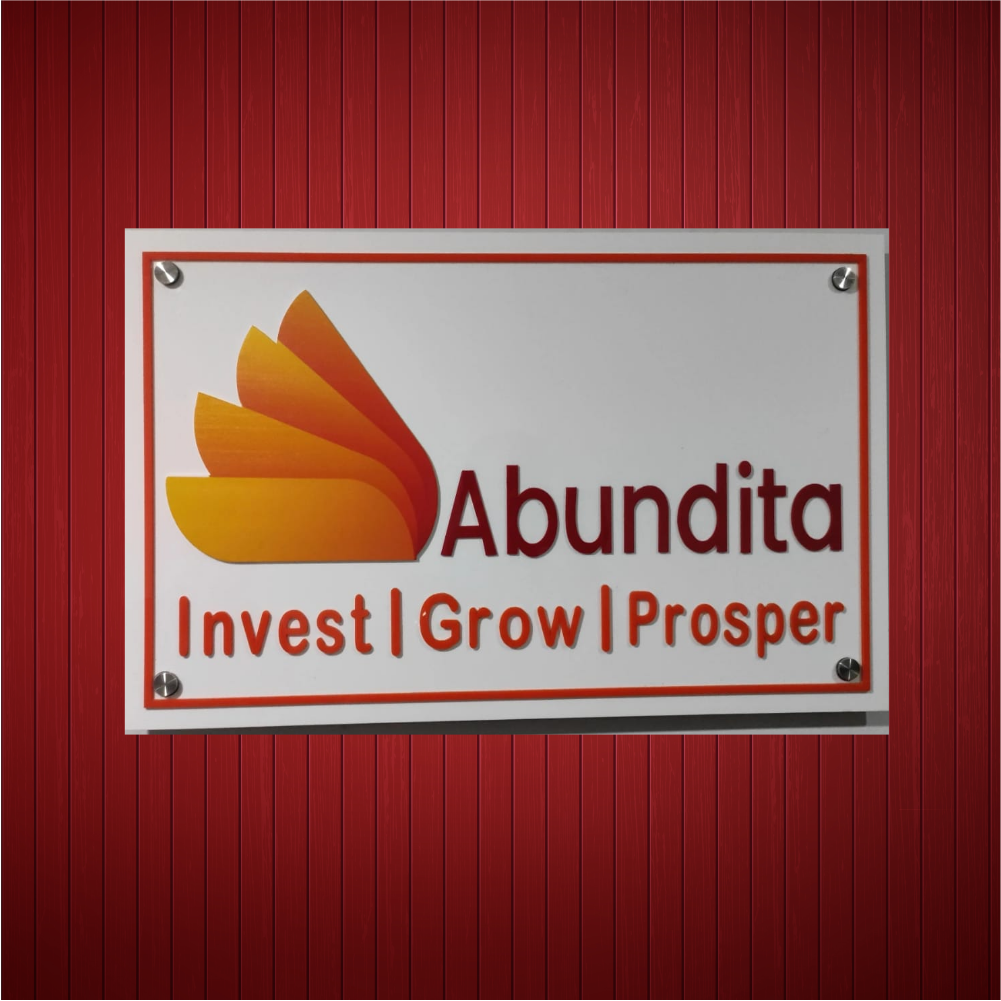 Multi Colour Acrylic with UV print Abundita Name Plate