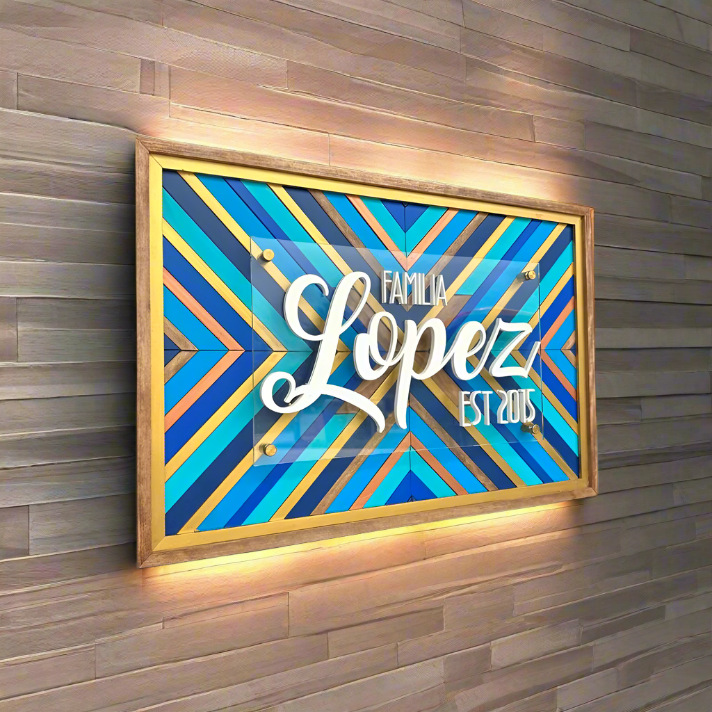 Wooden Acrylic Back Light Lopez Name Plate