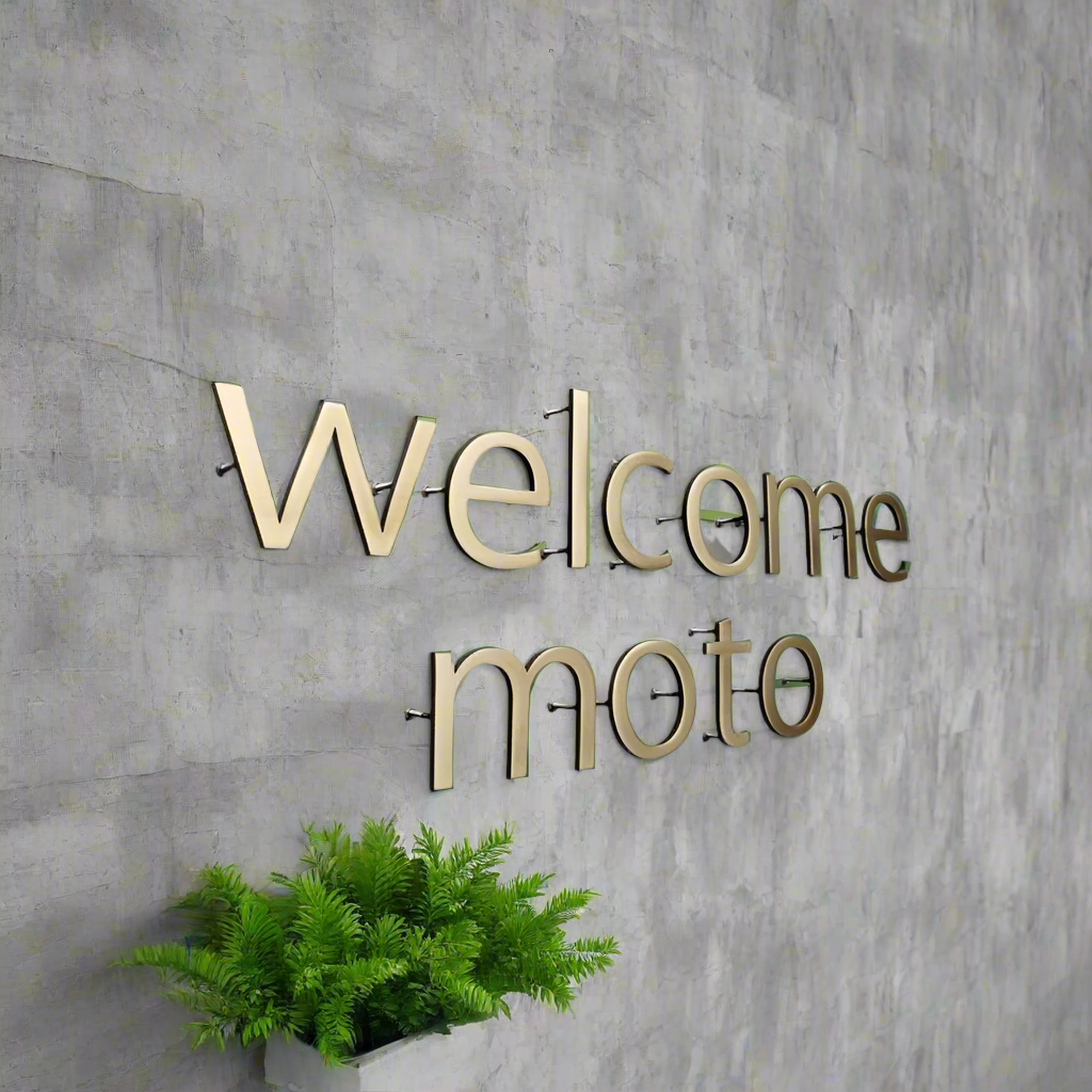 MS Steel Golden Welcom Name Plate