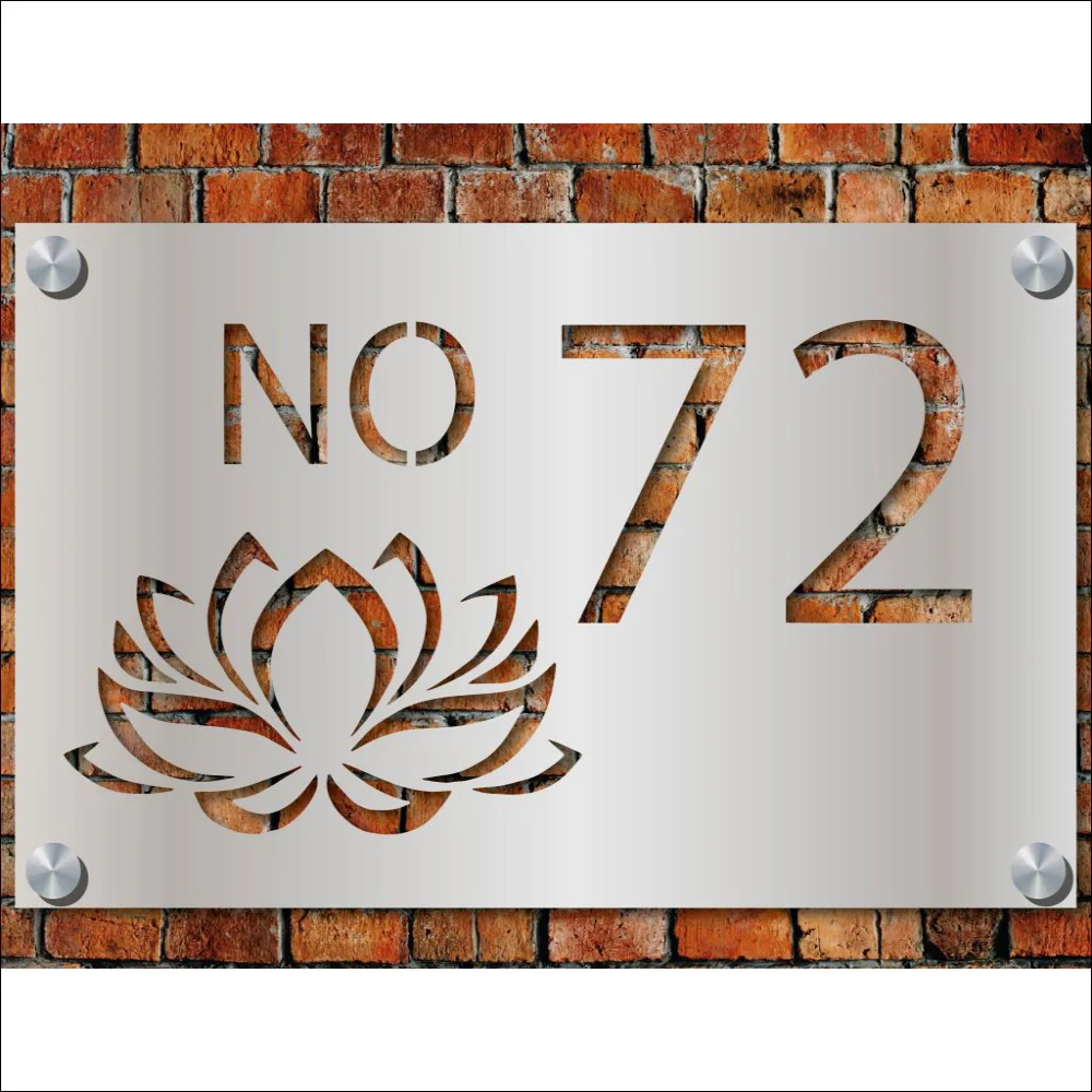 Stainless Steel Cutting Lotus Name Plate