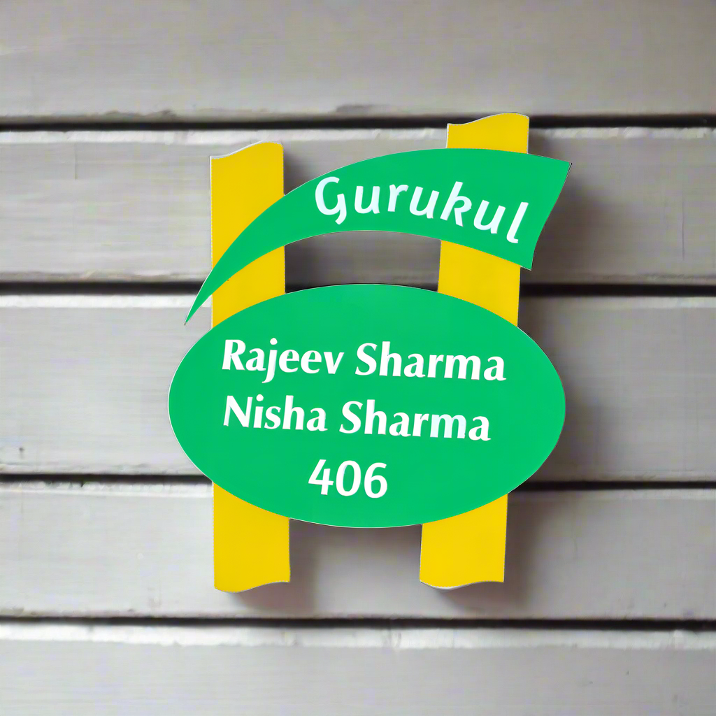 Multicolor Acrylic Gurukul Name Plate
